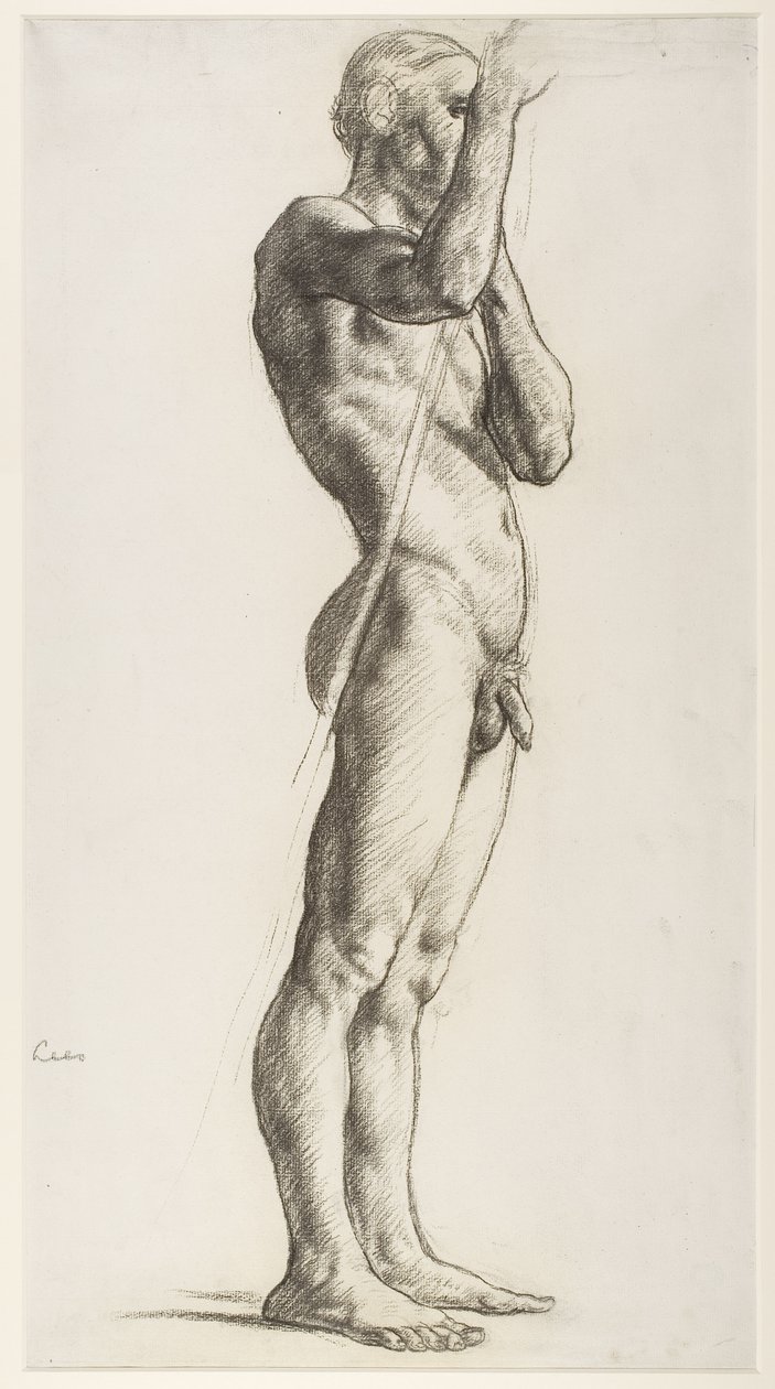 Bir Erkek Figürü Çalışması, 1906 (kağıt üzerinde tebeşir) by Derwent Lees