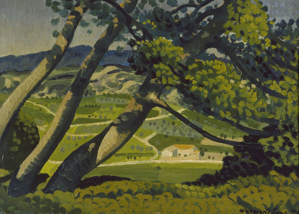 Ağaçlar, Provence, 1912 by Derwent Lees