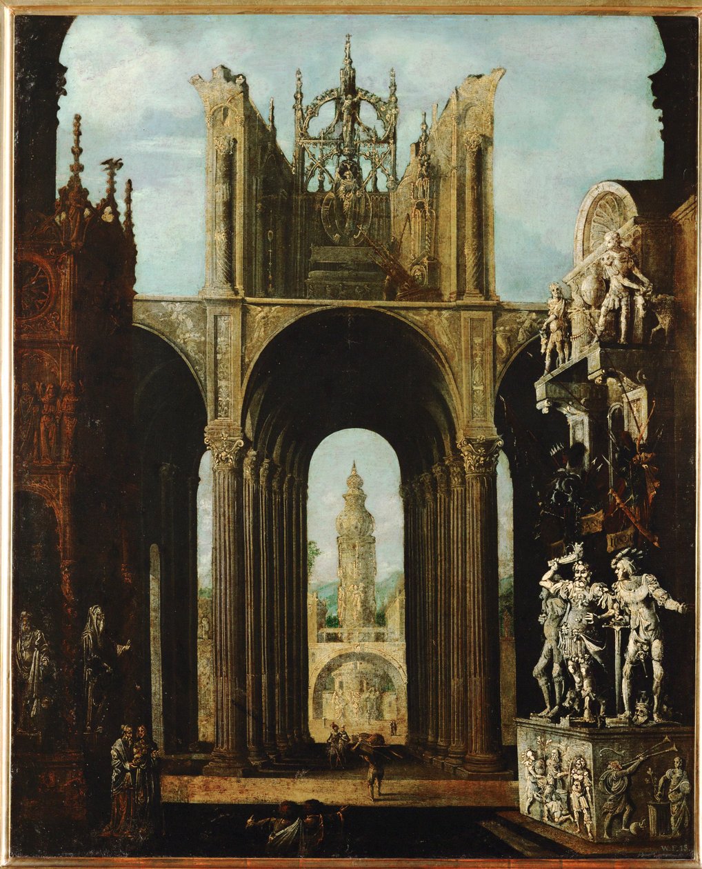 Hayali Mimari (tuval üzerine yağlıboya) by Desiderio Monsu