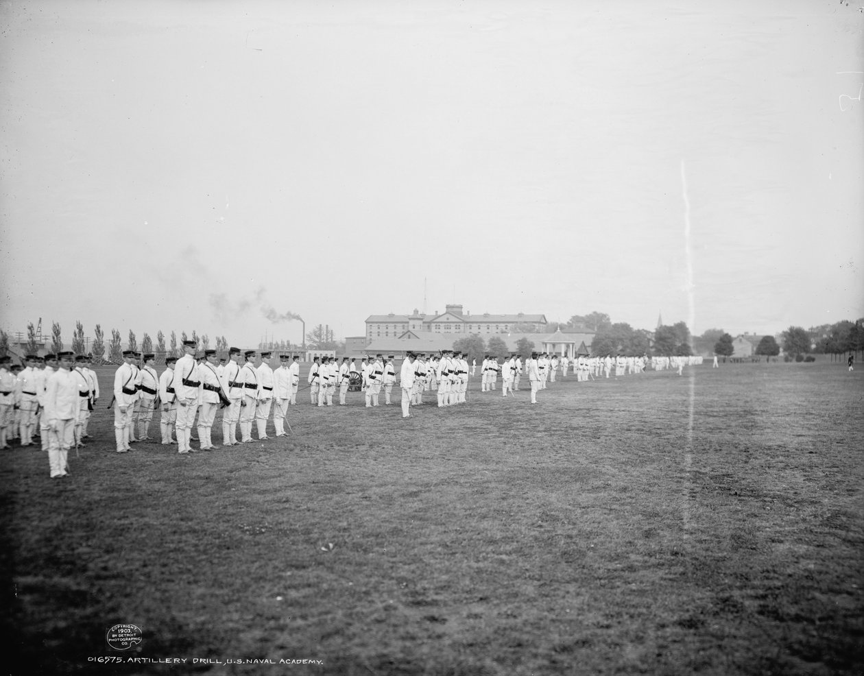 Artillery drill, U.S. Naval Academy, Annapolis, Maryland, c.1903  by Detroit Publishing Co.