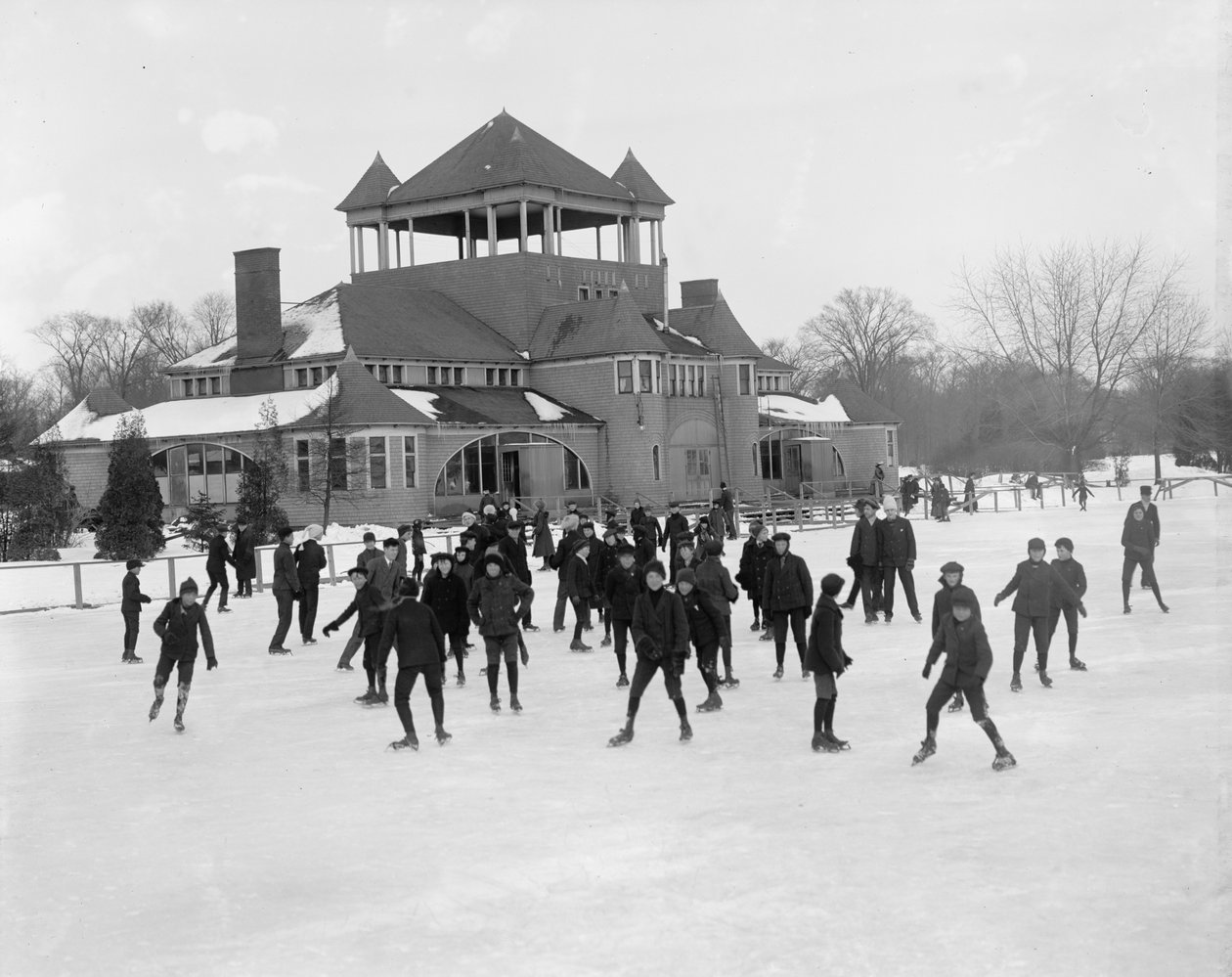 Detroit, Michigan, skating at Belle Isle, c.1890-1910  by Detroit Publishing Co.