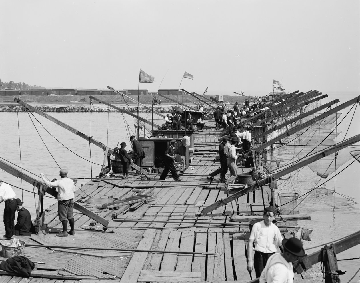 The Fishing pier, Chicago, Illinois, c.1910-20  by Detroit Publishing Co.