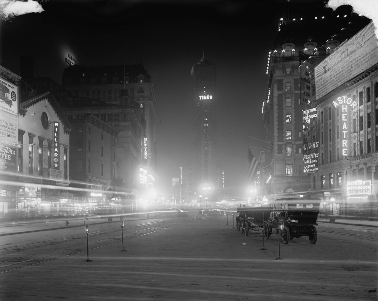 Times Square at night, New York, N.Y., c.1900-15  by Detroit Publishing Co.