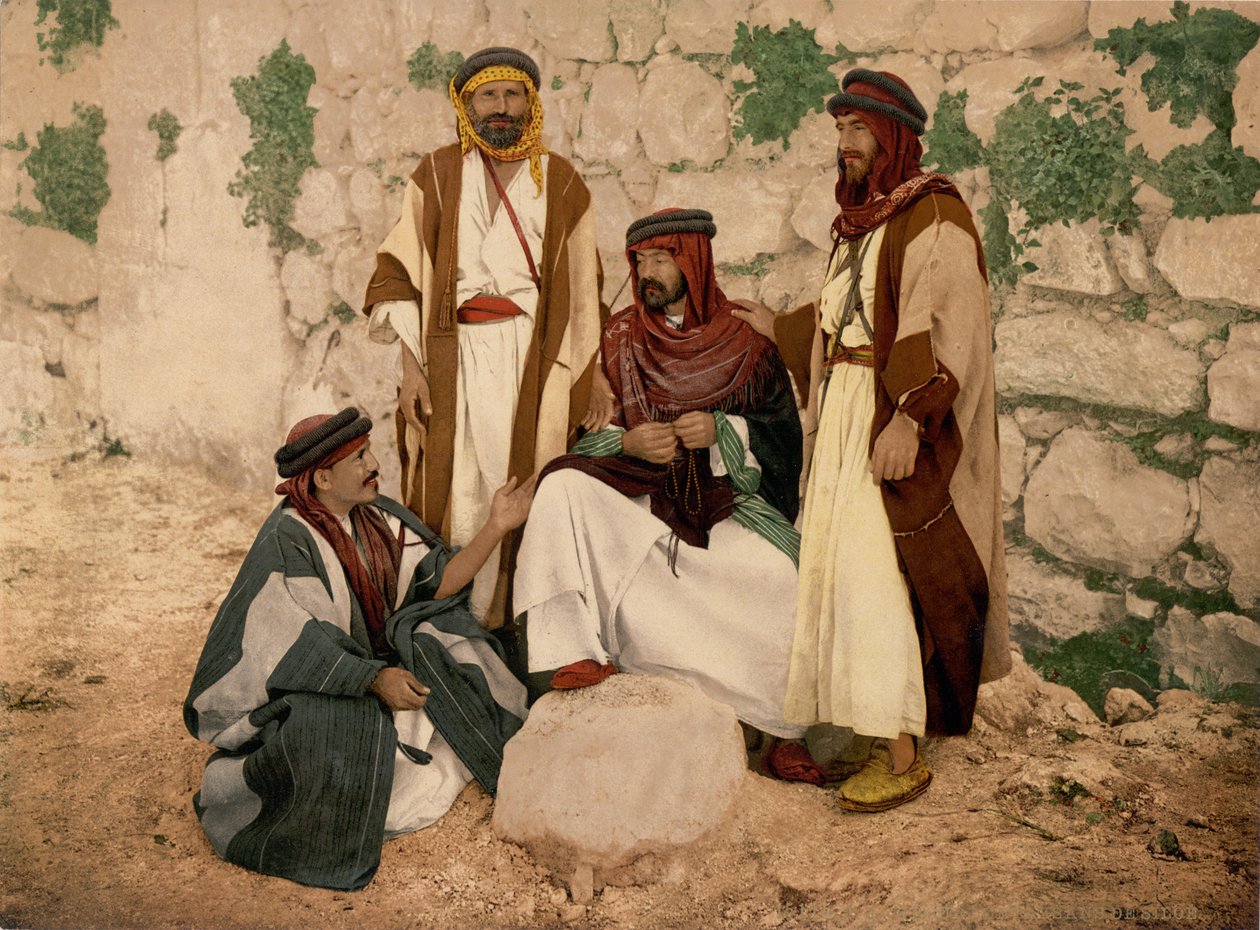 Bedevi grubu, Kutsal Topraklar, c.1890 (fotomekanik baskı) by Detroit Photographic Co.