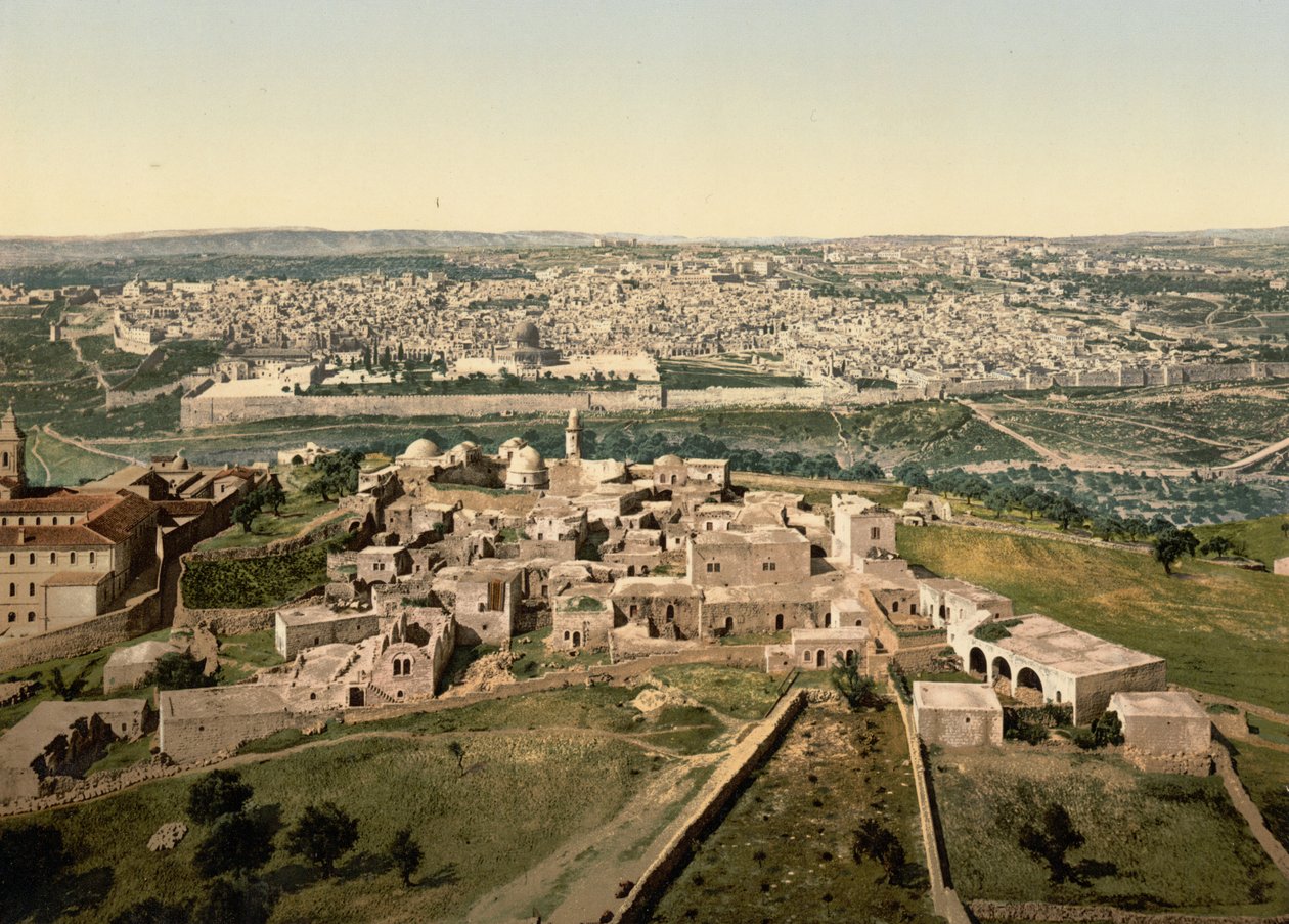 Genel görünüm, Kudüs, Kutsal Topraklar, c.1890-c.1900 (fotokrom baskı) by Detroit Photographic Co.