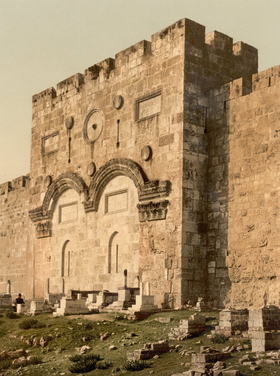 Altın Kapı (dış), Kudüs, Kutsal Topraklar, c.1890-c.1900 (fotokrom baskı) by Detroit Photographic Co.