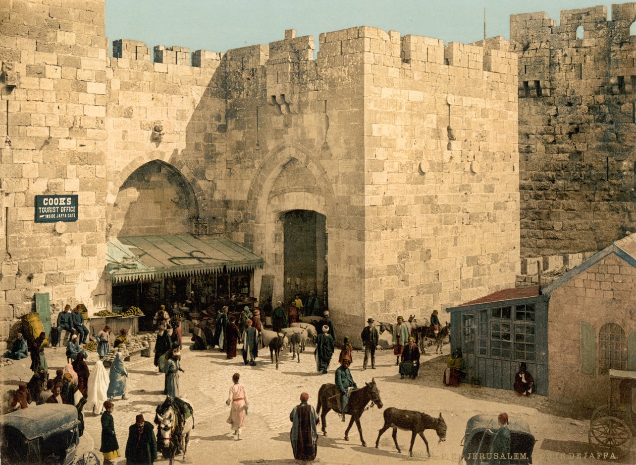 Yafa Kapısı, Kudüs, Kutsal Topraklar, c.1890-c.1900 (fotokrom baskı) by Detroit Photographic Co.
