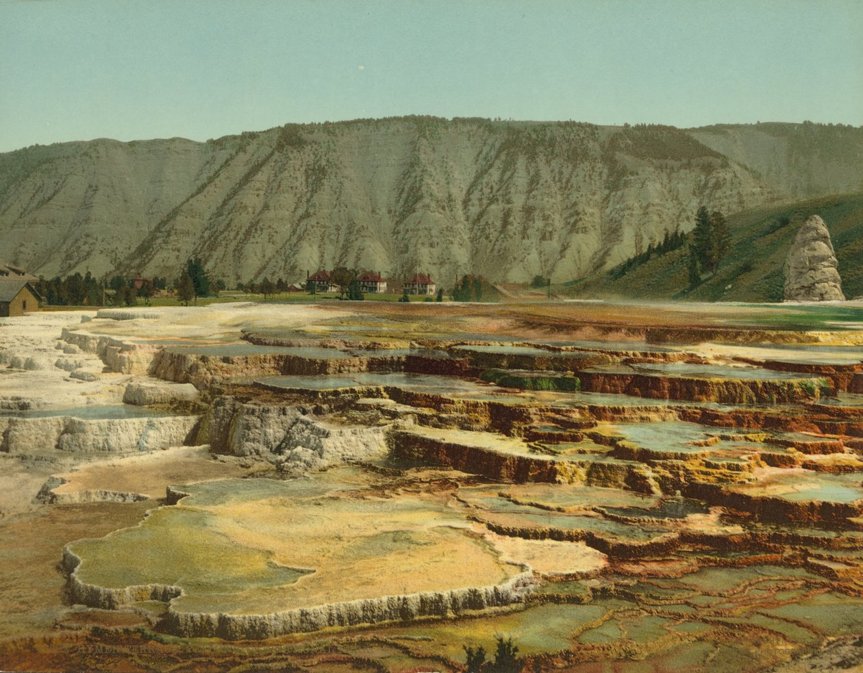 Kızlık zarı Terası, Yellowstone Milli Parkı, c.1902 (fotokrom) by Detroit Photographic Co.