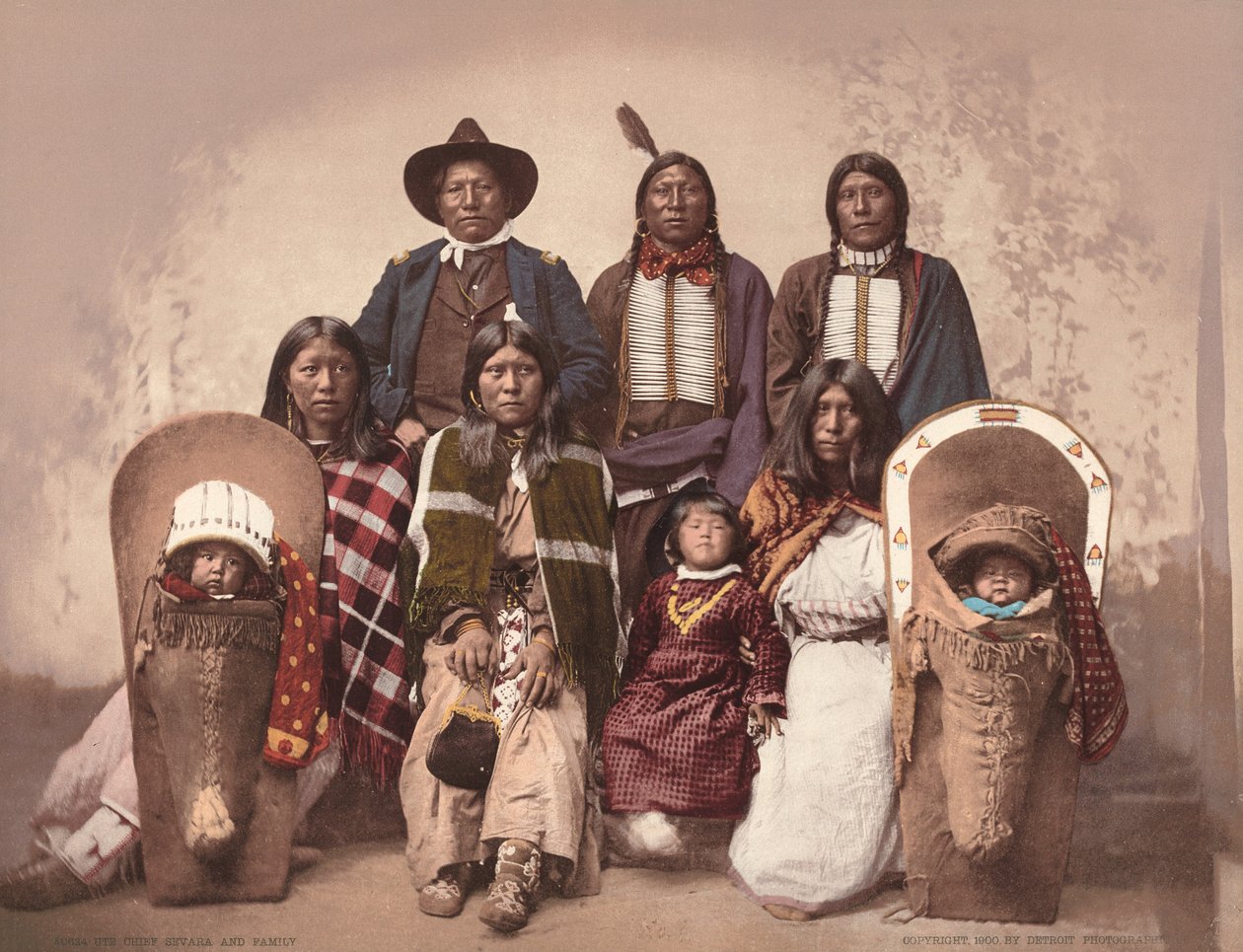 Ute Şefi Severo ve Ailesi, c. 1885, 1900 yayınlandı. Yaratıcılar: Detroit Fotoğraf Şirketi, Charles A. Nast. by Detroit Photographic Company, Charles A. Nast