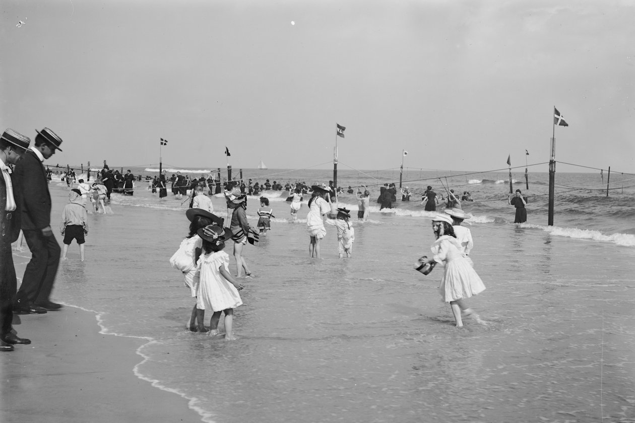 Sahil Sahnesi, Rockaway, New York City, ABD, 1905 dolayları by Detroit Publishing Co.