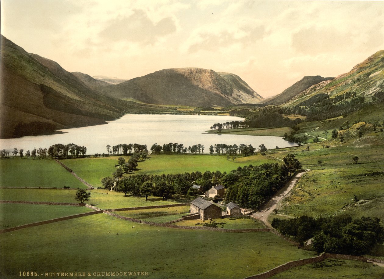 Butterere ve Crummock Suyu, Göller Bölgesi, İngiltere, c.1900 by Detroit Publishing Co.