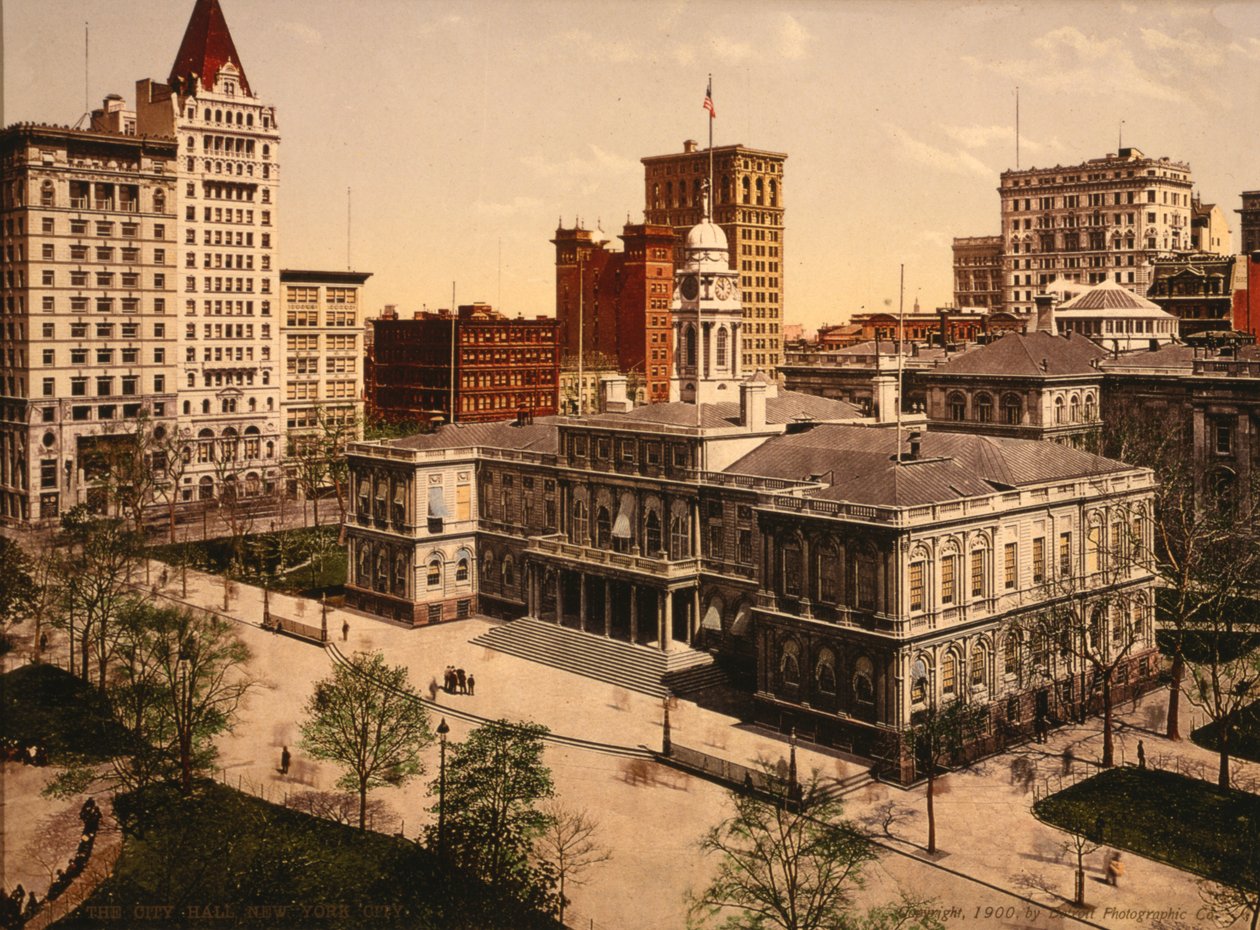 Belediye Binası, New York, ABD, c.1900 by Detroit Publishing Co.