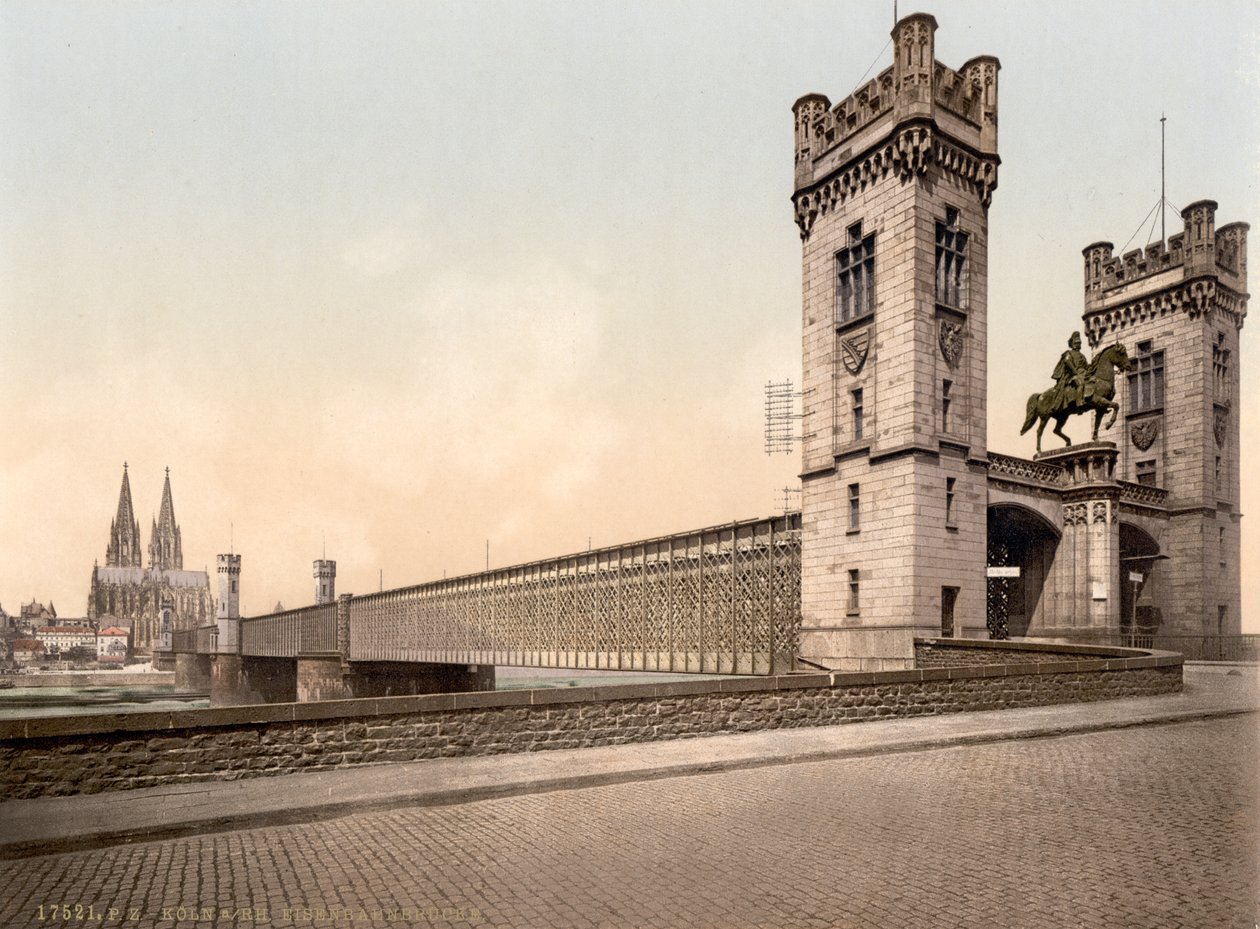 Eisenbahn Köprüsü, Ren Nehri, Köln, Almanya, c.1900 by Detroit Publishing Co.