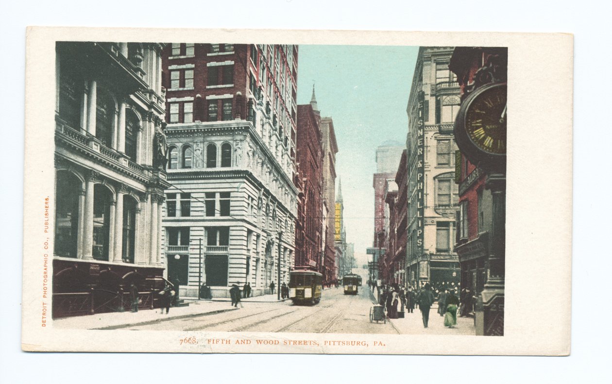 Beşinci ve Ahşap Sokaklar, Pittsburgh, Pa. by Detroit Publishing Co.