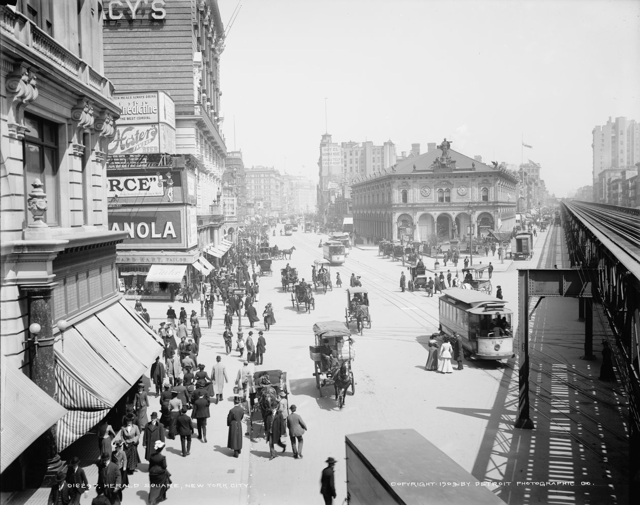 Herald Meydanı, New York, 1904 dolayları (s/b fotoğraf) by Detroit Publishing Co.