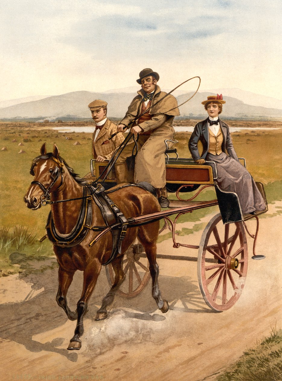 İrlandalı jaunting arabası, 1890 dolayları by Detroit Publishing Co.