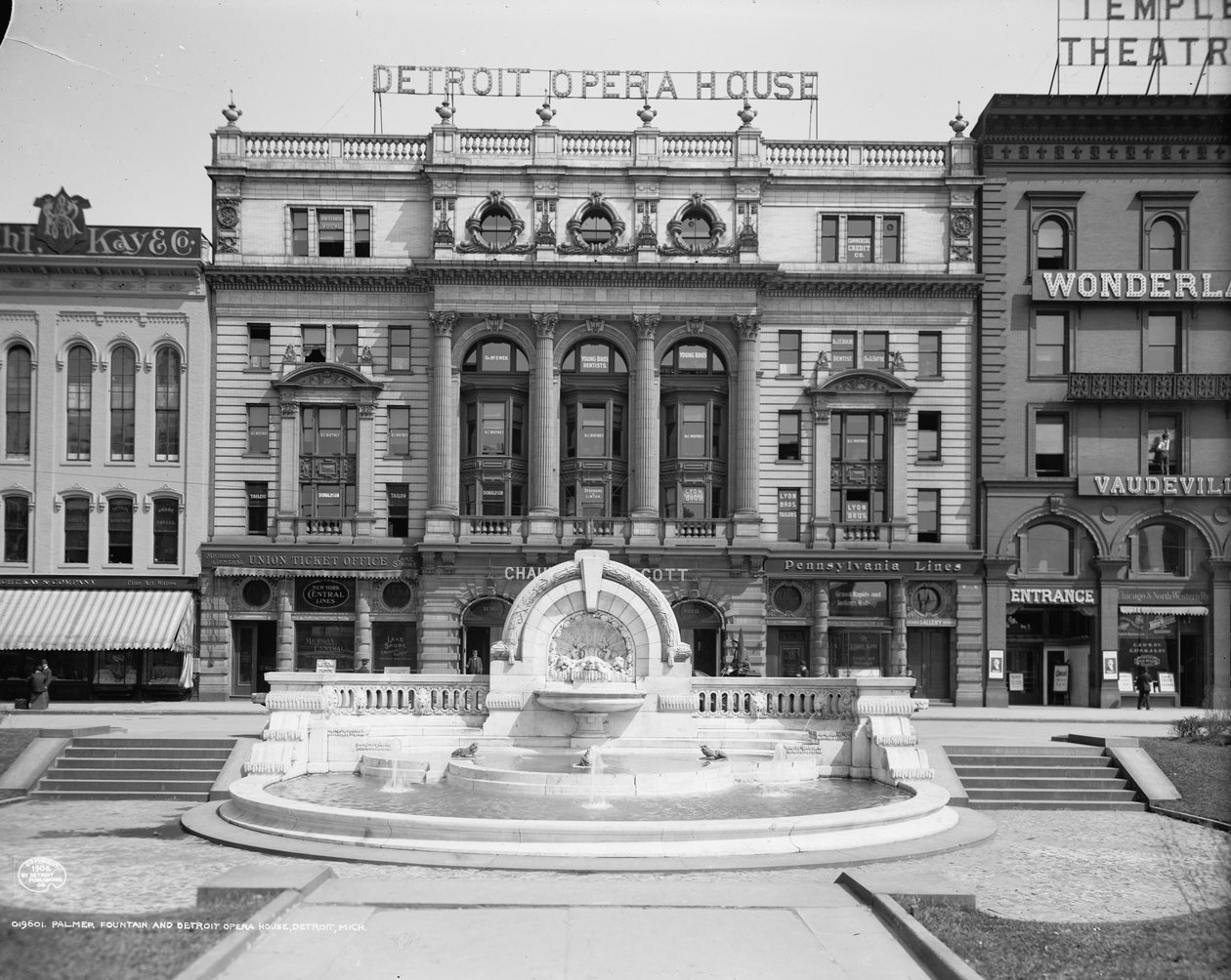 Palmer Vakfı ve Detroit Opera Binası, Detroit, Michigan, c.1906 by Detroit Publishing Co.