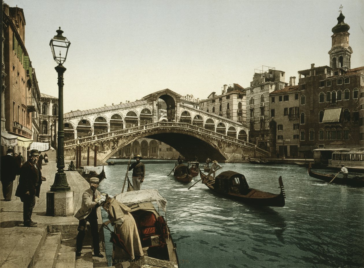 Rialto Köprüsü Venedik, c.1900 (fotokrom) by Detroit Publishing Co.