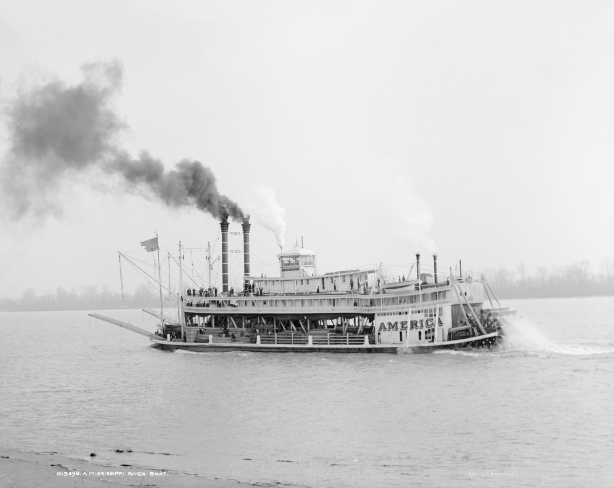 Nehir Teknesi, Mississippi Nehri, ABD, 1906 dolayları (s/b fotoğraf) by Detroit Publishing Co.