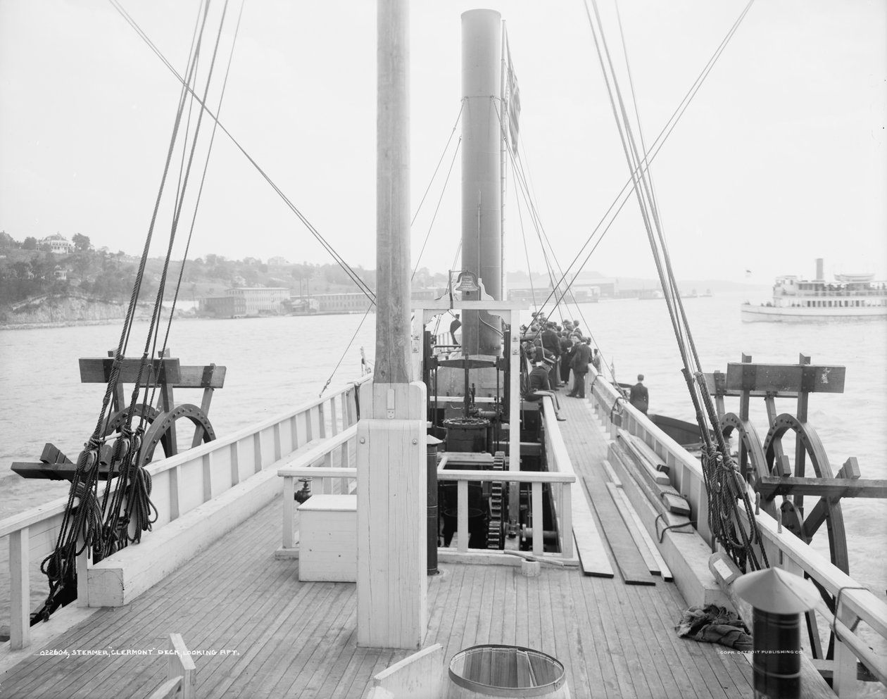 Vapur Clermont, güverte, kıç tarafa bakıyor, 1909 by Detroit Publishing Co.