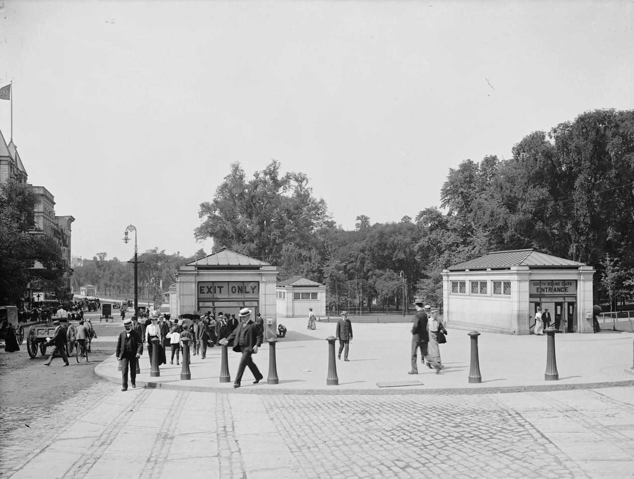 Metro Giriş ve Çıkış, Boston Common, Boston, Massachusetts, ABD, c.1900 by Detroit Publishing Co.