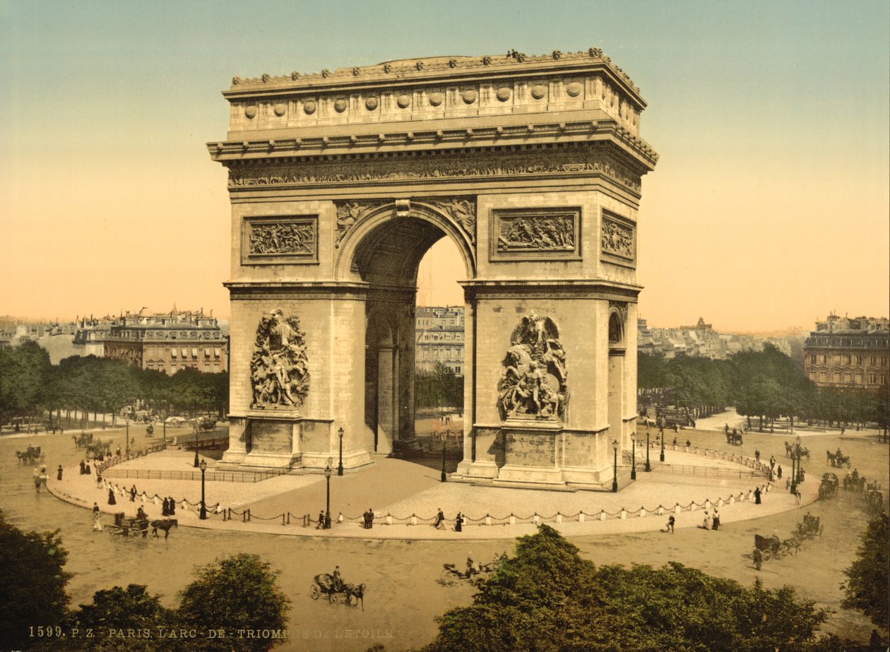 LArc de Triomphe, Paris, 1890-1900 dolayları (fotokrom) by Detroit Publishing Co.
