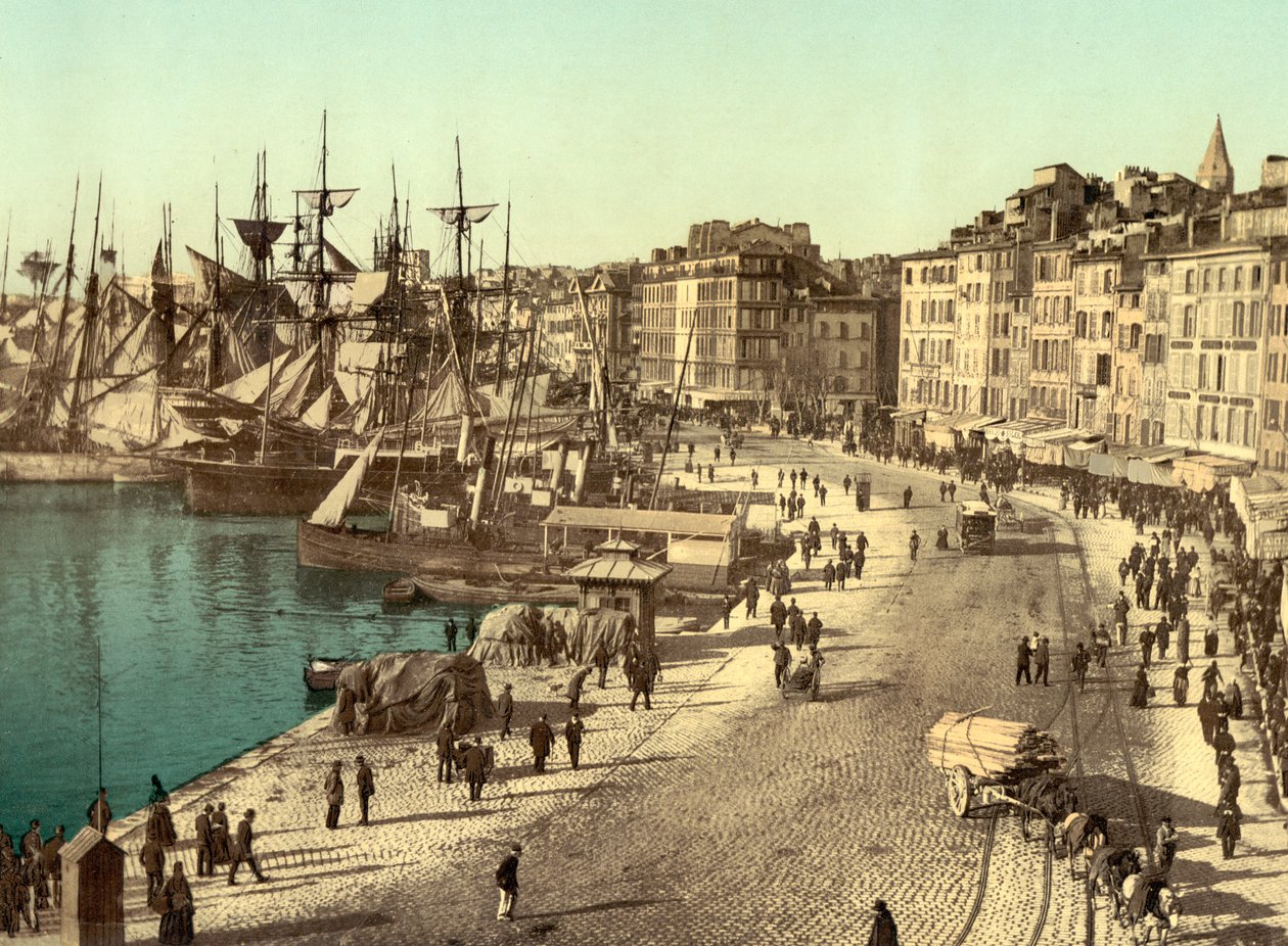 Eski Liman (Vieux-Port), Marsilya, Fransa, c.1890-1900 (fotokrom) by Detroit Publishing Co.
