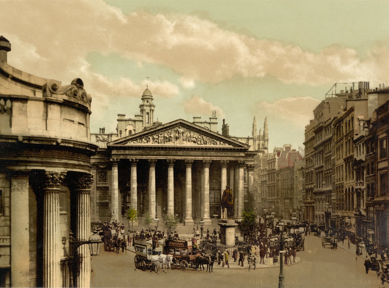 Kraliyet Borsası, Londra, c.1890-1900 (fotokrom) by Detroit Publishing Co.