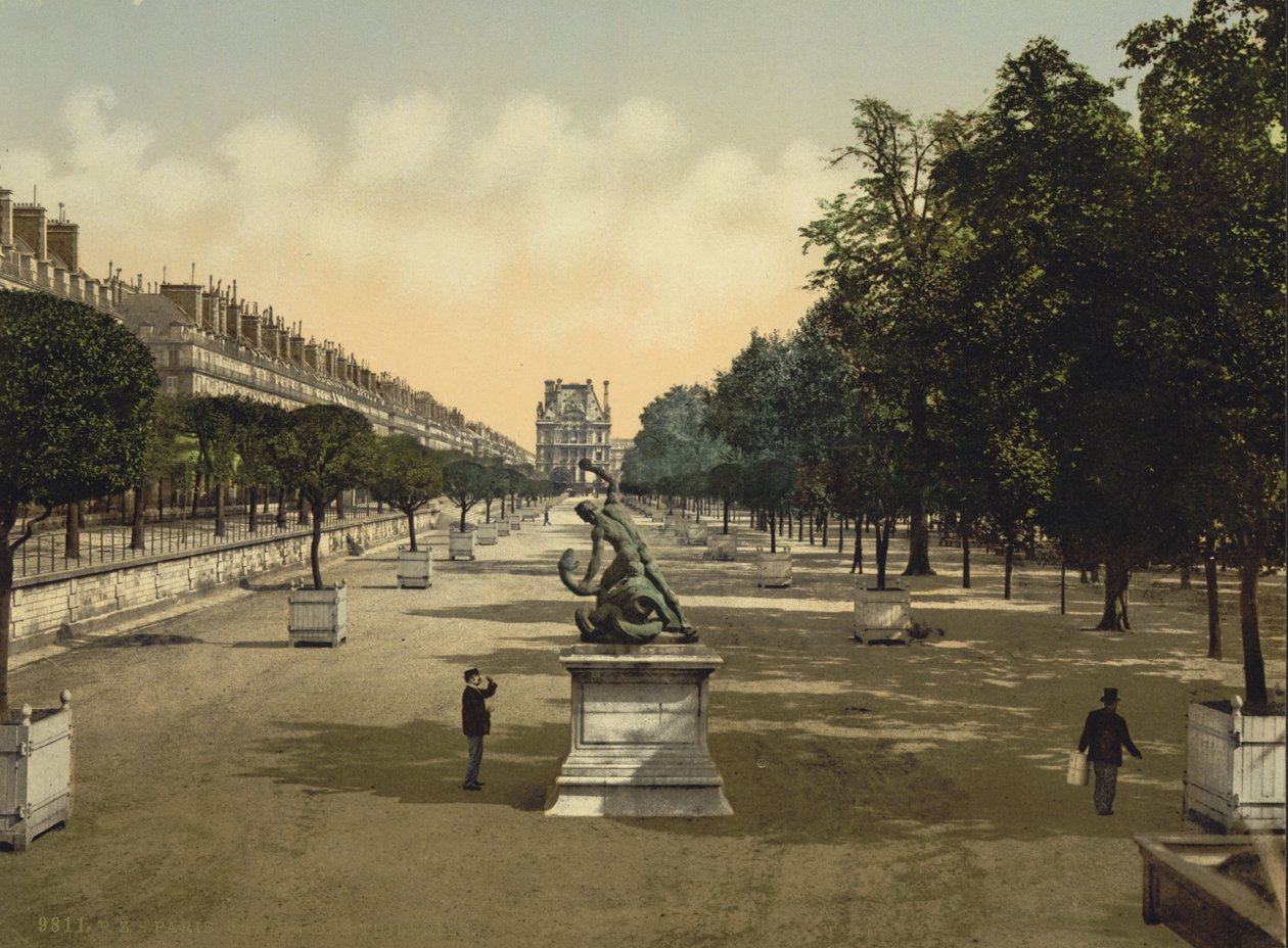 Tuileries bahçesi, Paris, 1890-1900 dolayları (fotokrom) by Detroit Publishing Co.