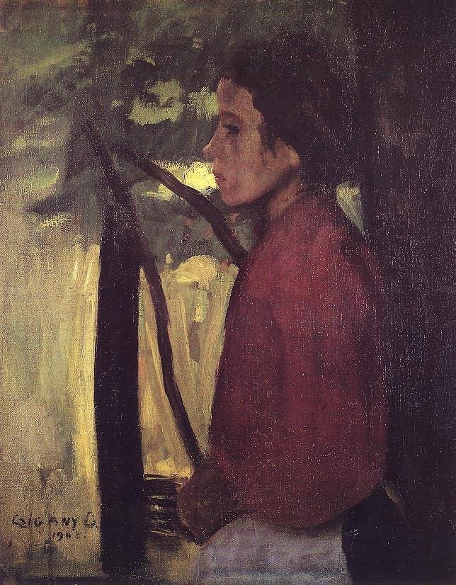 Düşünceli Bir Kızın Portresi by Dezso Czigany