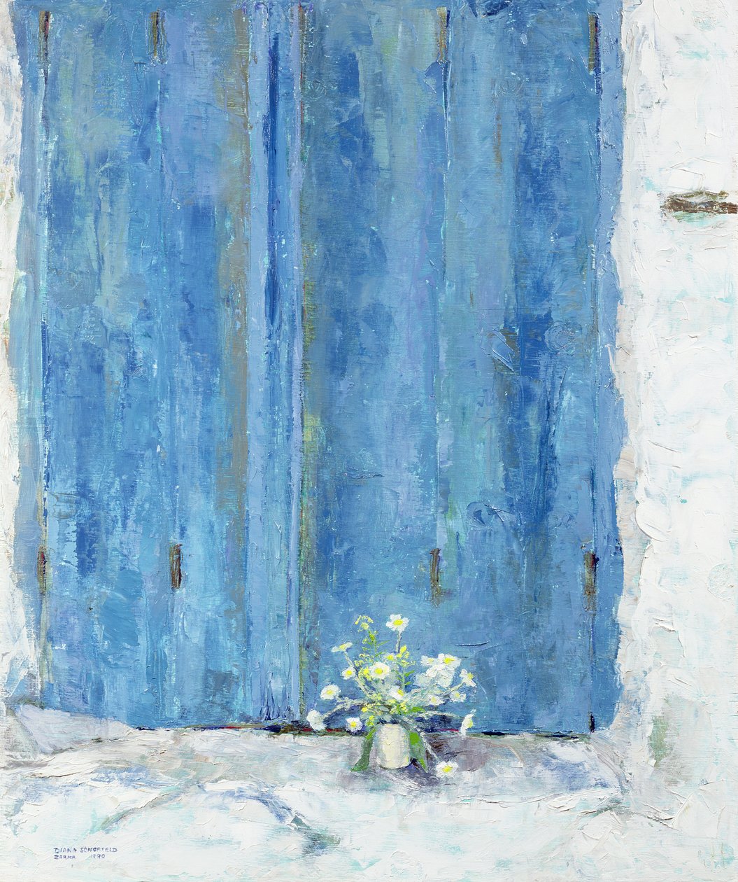 Blue Shutter, 1990 (pano) by Diana Schofield