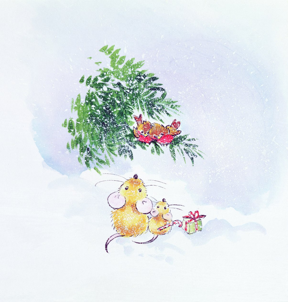 Noel Fareleri ve Robins by Diane Matthes