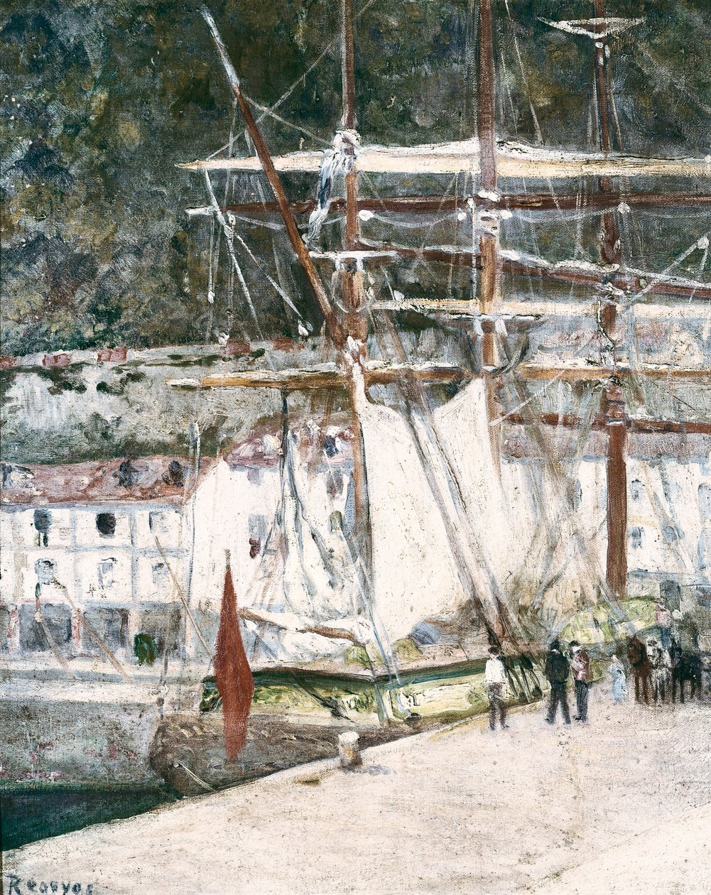 “" İspanya'daki San Sebastian (San Sebastian, San Sebastian) limanının görünümü "” Tablosu Dario de Regoyos (1875-1913) San Sebastian. San Telmo Belediye Müzesi by Diario or Dario de Regoyos y Valdes
