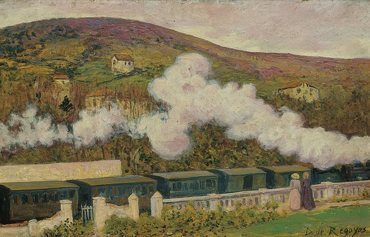 Bir tren geçiyor. 1902 by Diario or Dario de Regoyos y Valdes