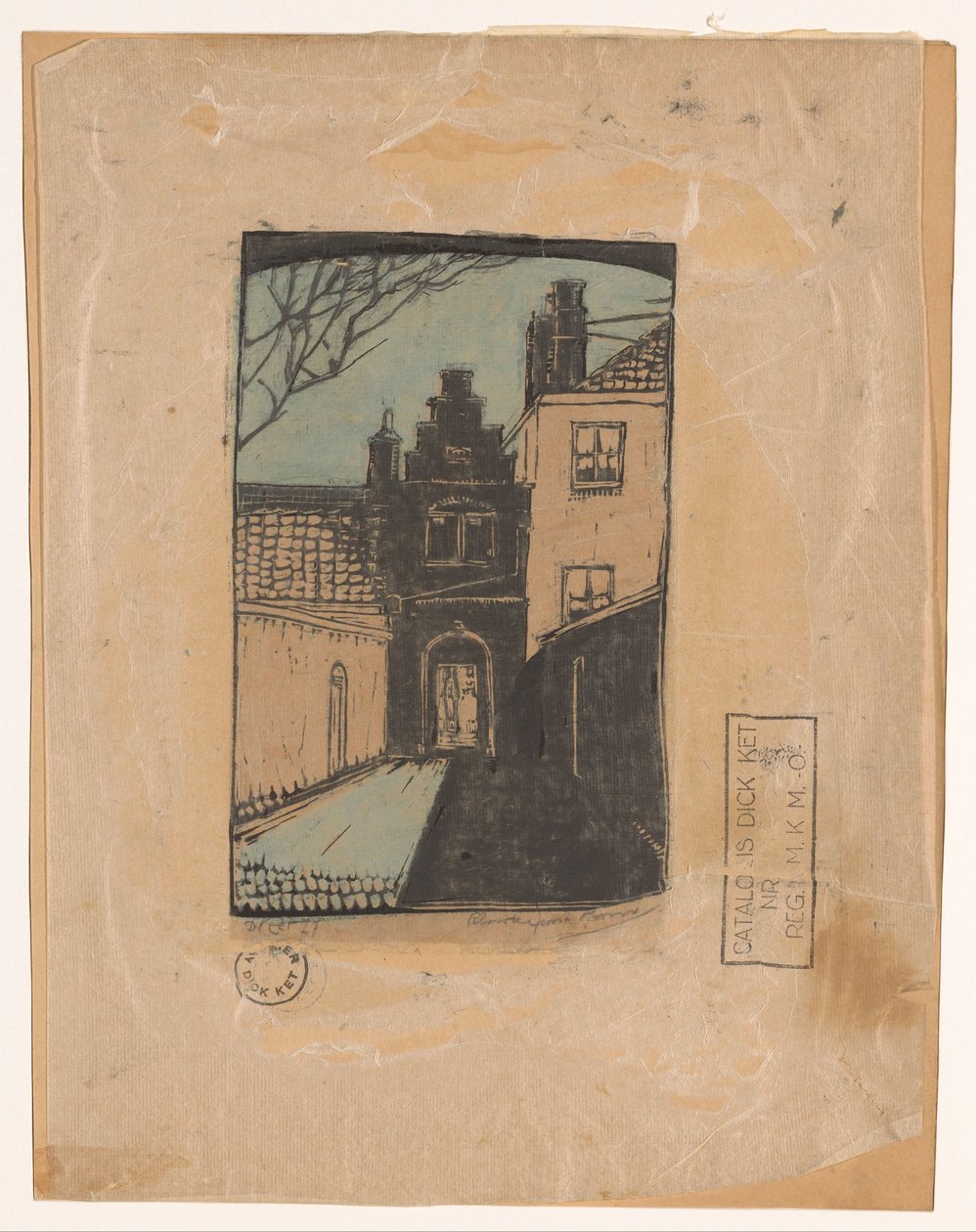 Manastır Kapısı, Hoorn (nesne üzerindeki orijinal başlık) by Dick Ket (signed by artist)