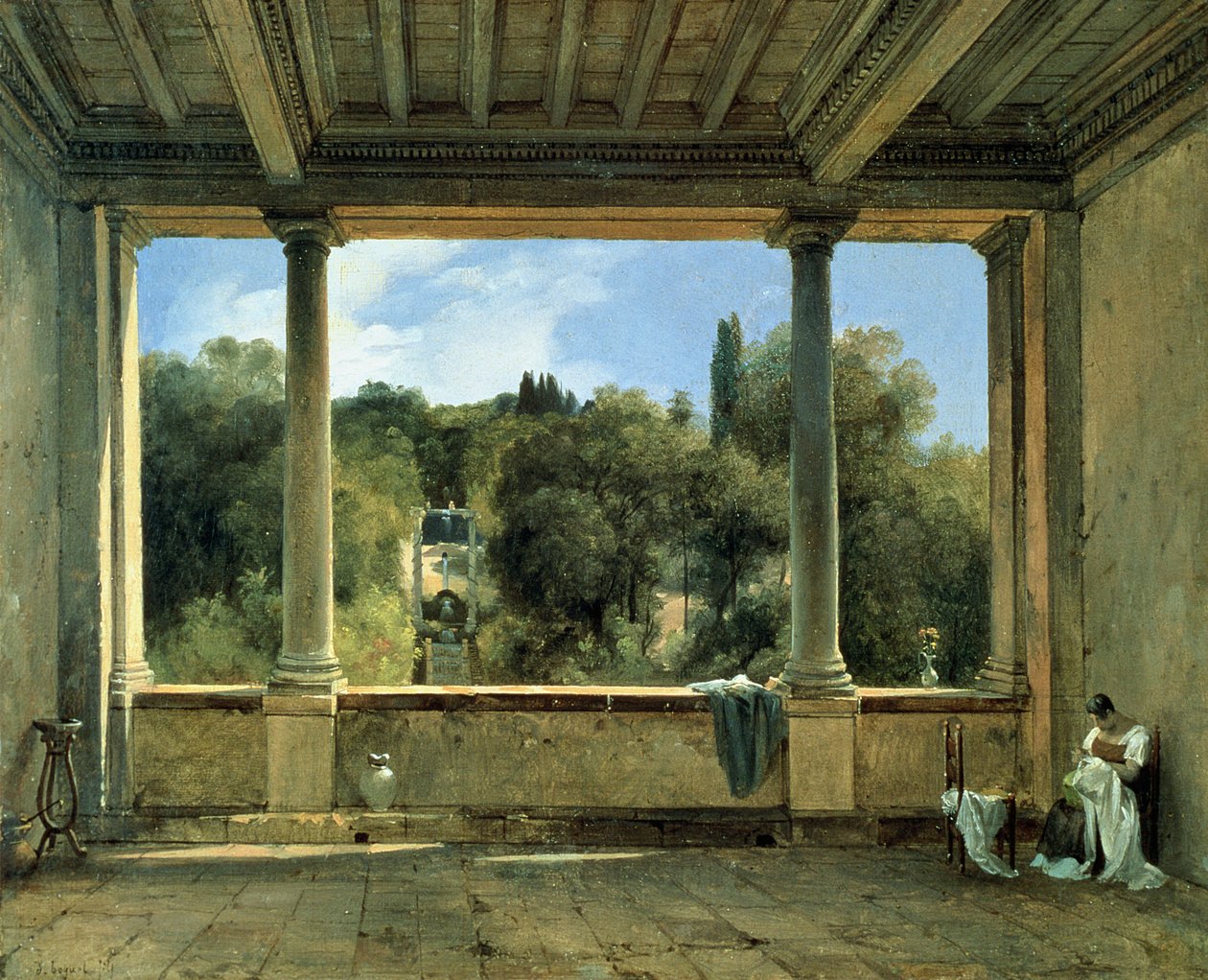 Frascati'deki Villa Aldobrandini'nin Üst Loggia'sından görünüm by Didier Boguet