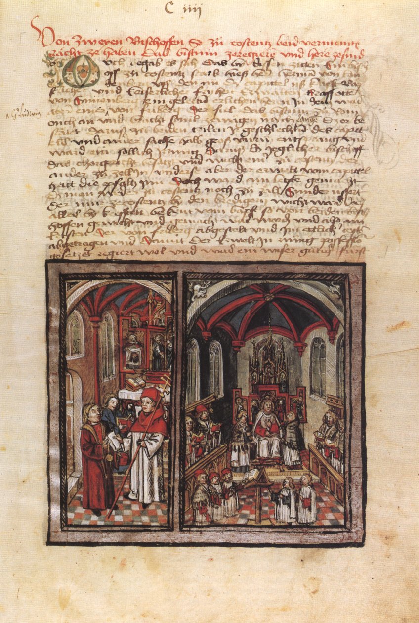 1474 Constance piskoposluk anlaşmazlığı by Diebold Schilling the Younger