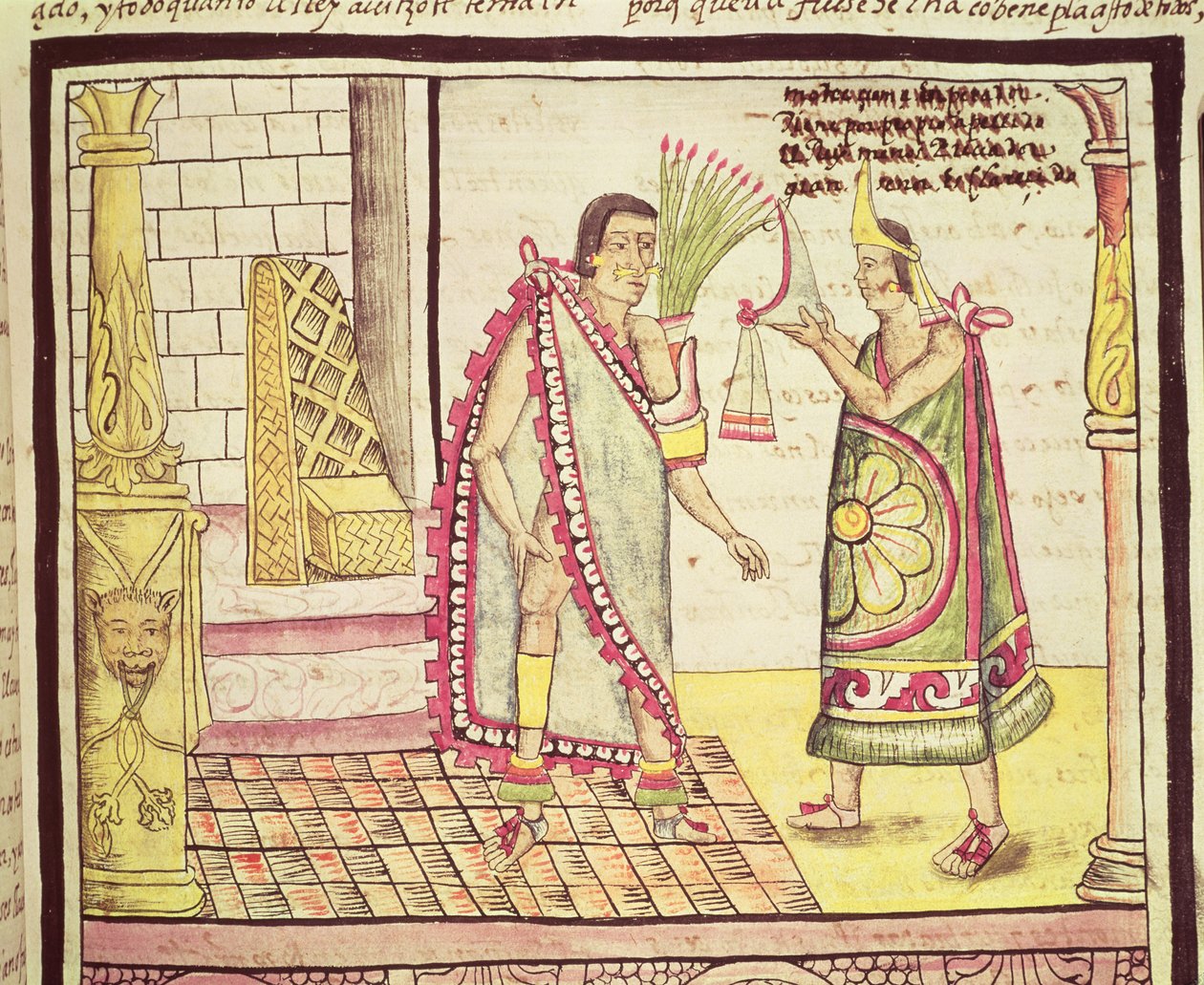 Fol.152v Krýningin á Montezuma II (1466-1520) síðasti mexíkóski keisarinn árið 1502, 1579 by Diego Duran