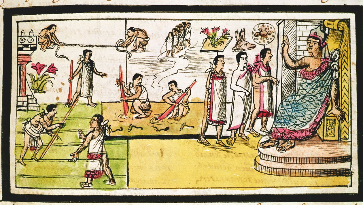 Fol.40r Tenochtitlan İnşaatı, 1579 by Diego Duran