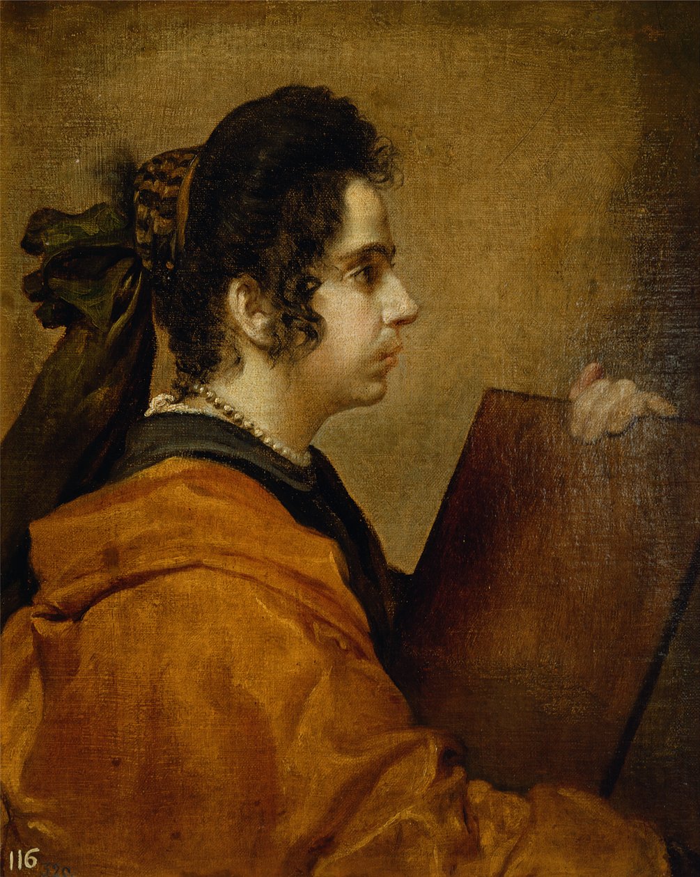 Bir Sibyl olarak Juana Pacheco olduğu tahmin edilen portre by Diego Velázquez