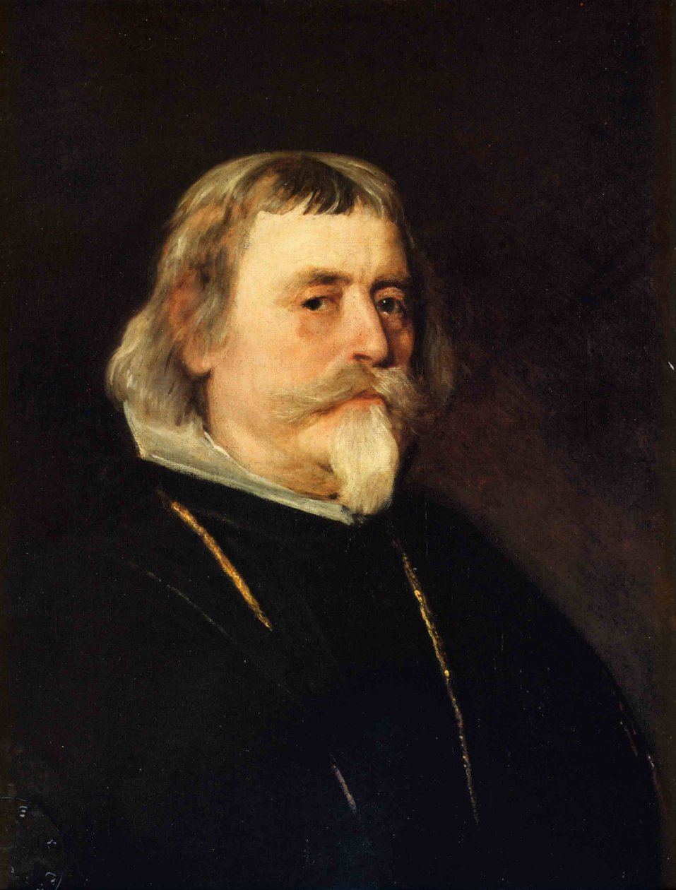 Altın zincirli yaşlı bir beyefendinin portresi ve çapraz sipariş, detay by Diego Velázquez