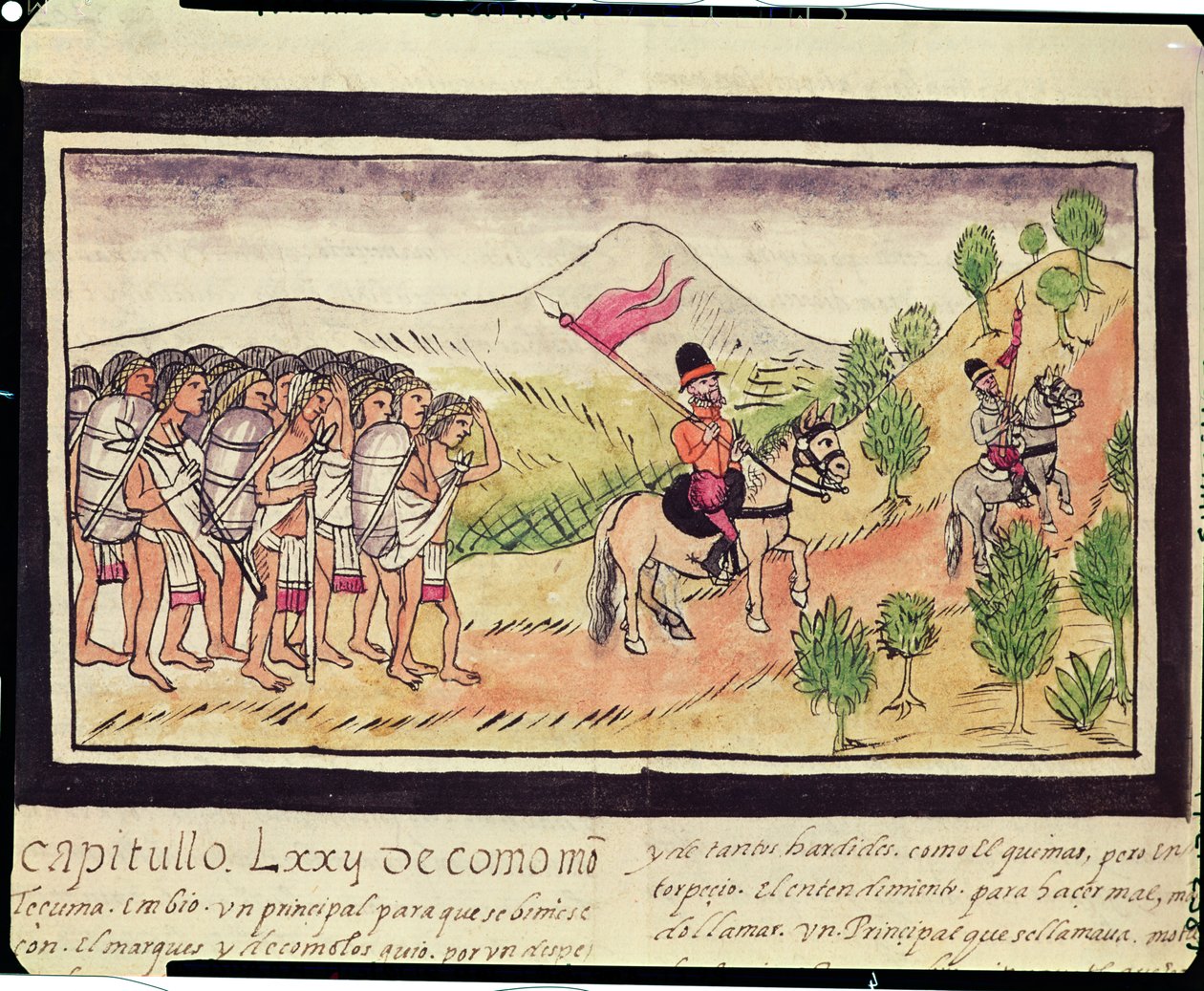 Fol.204v Totonac Kızılderilileri, Conquistadors