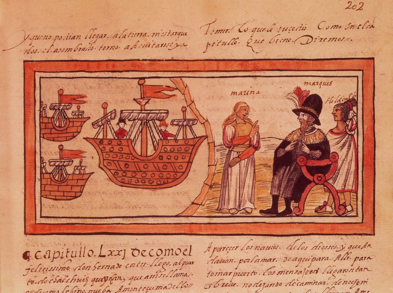 Hintli prenses Malinche veya Dona Marina, Hernando Cortes