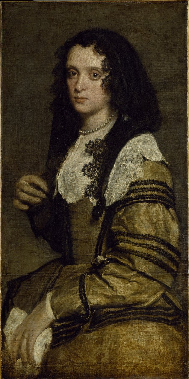 Genç bir bayanın portresi (tuval üzerine yağlı boya) by Diego Velázquez