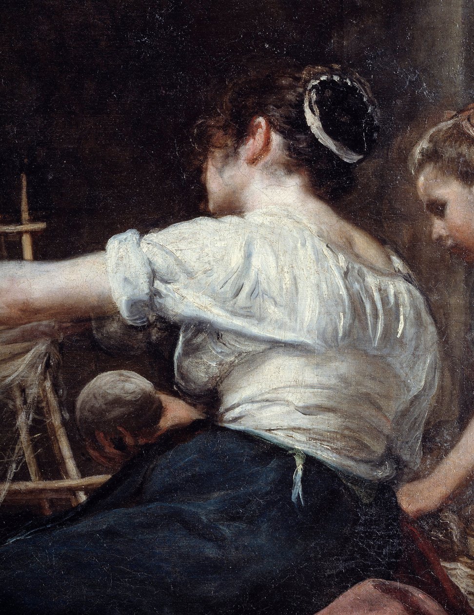 Bir arka işçinin iplikçiler veya Arachne Detayı masalı. Diego Rodriguez de Silva y Velasquez (1599-1660), c. 1653. Güneş 2,2x2,89 m Madrid, Prado Müzesi by Diego Velázquez