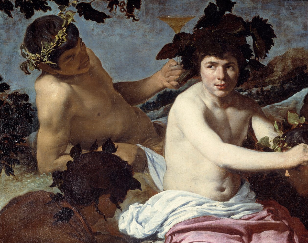 Bacchus'un zaferi veya "Sarhoşlar" Detayı. Diego Rodriguez de Silva y Velasquez (1599-1660) tarafından 1639-1642 dolaylarında tablo. karartmak 1,65x2,25 m Madrid, Prado Müzesi by Diego Velázquez