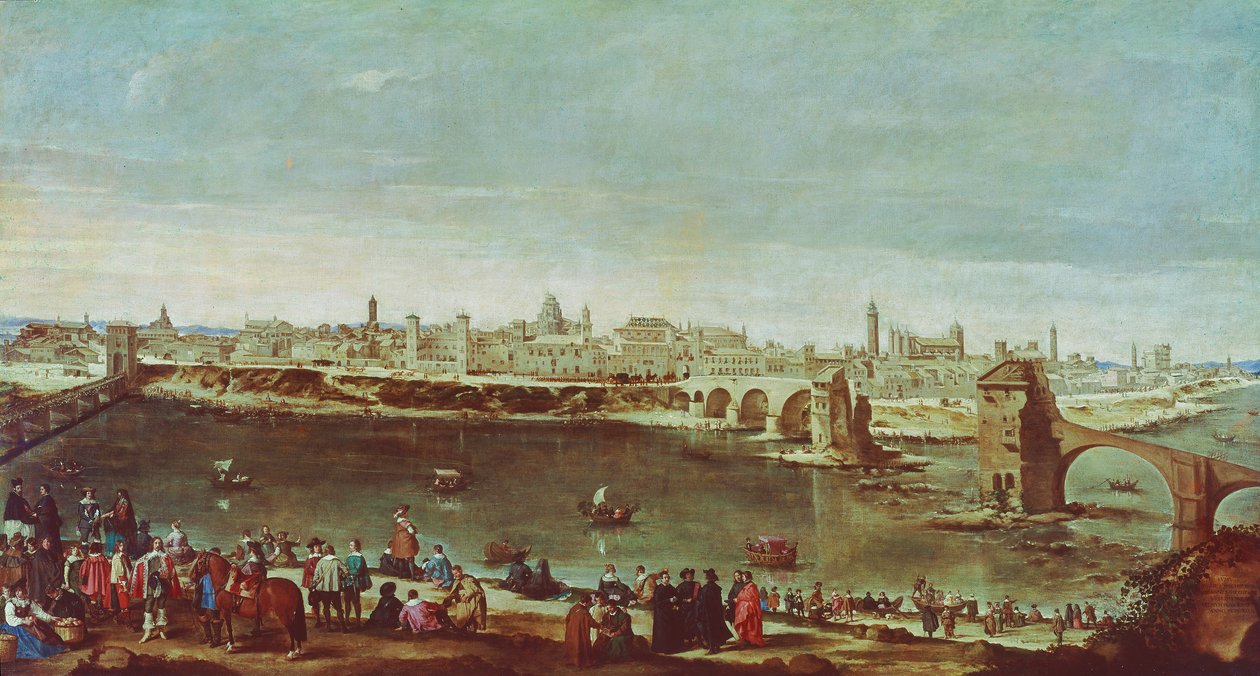 Zaragoza'nın görünümü by Diego Rodriguez de Silva y Velazquez