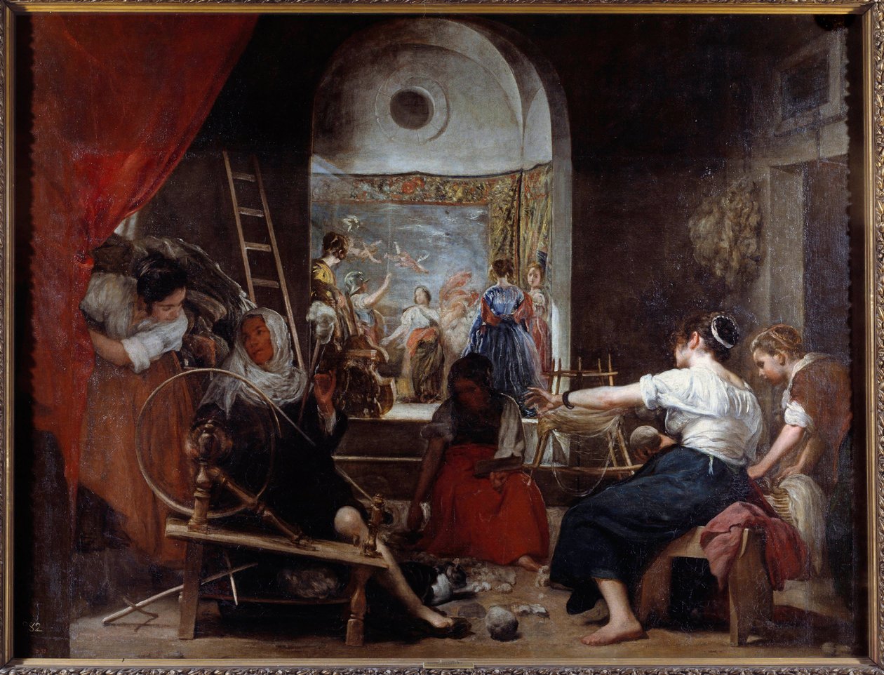 Diego Rodriguez de Silva y Velasquez (1599-1660), c. 1653. Güneş. 2,2x2,89 m Madrid, Musee du Prado - İplikçiler veya Arachne masalı. Resim Diego Rodriguez de Silva y Velazquez (Velasquez) by Diego Velázquez