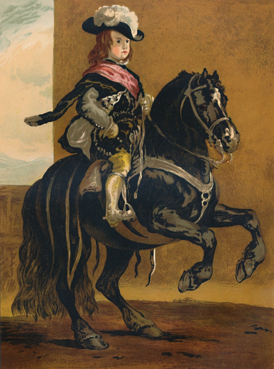La Haute Ecole'nin Bir Öğrencisi - Don Balthazar, İspanya'nın İnfantı, c1640, c1879. by Diego Velázquez