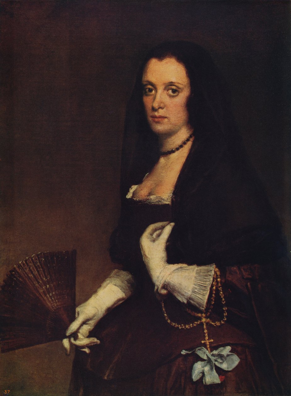 Yelpazeli Kadın, c1638-1639, c1915 by Diego Velázquez